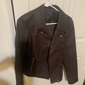 Baccini Brown Leather Moto Jacket